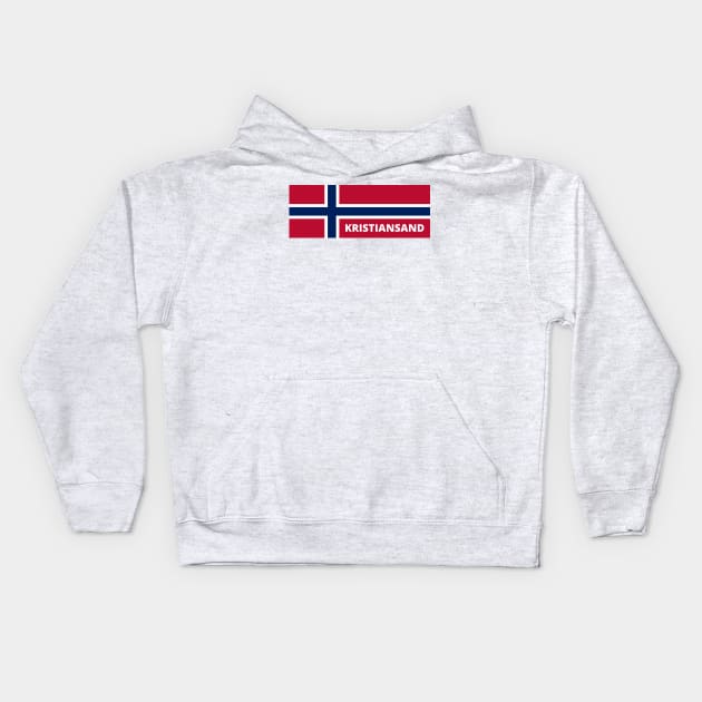 Kristiansand City in Norwegian Flag Kids Hoodie by aybe7elf